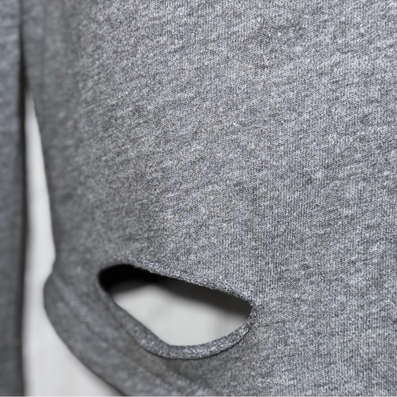 Alphalete Women’s Distressed Sweater Gray Sweater Cutout Design - Size Small - Picture 5 of 7